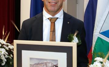 Andrej Šubic, prejemnik plakete Občine Gorenja vas - Poljane za leto 2017.