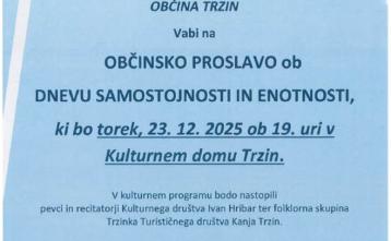 Občinska proslava ob DNEVU SAMOSTOJNOSTI IN ENOTNOSTI