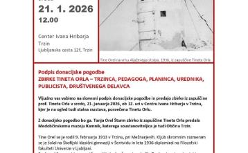 Podpis donacijske pogodbe in predaja zbirke Tineta Orla