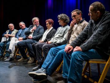 Na večeru z naslovom Povedat je treba, ko je čas so se sprehodili skozi več kot šestdesetletno gledališko ustvarjanje Juše Berce. FOTO: PRIMOŽ PIČULIN