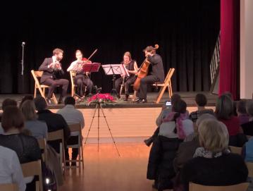 Kvartet Tamino je na dobrodelnem koncertu zaigral Mozartovo Čarobno piščal. Foto: Robert Peternelj