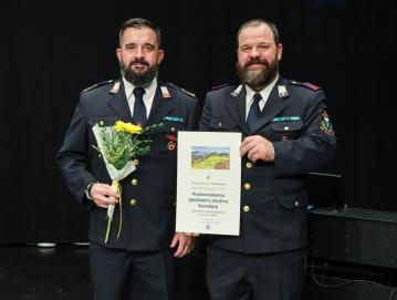 Prostovoljno gasilsko društvo Sovodenj, Jure More (levo) in Lenart Šifrar FOTO: TINA DOKL