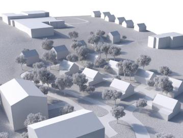 Predvidena umestitev stanovanjskih objektov na Blatih v Gorenji vasi