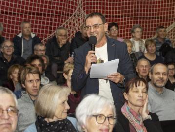 Andrej Šubic na prireditvi Odmevi preteklosti za glas Poljancev v prihodnosti FOTO: VITO DEBELAK