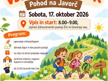 Več gibanja otrok: POHOD NA JAVORČ 