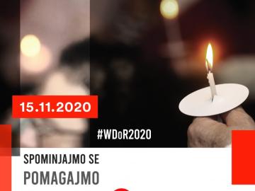 Svetovni dan spomina na žrtve prometnih nesreč 2020; Vir: Zavod Varna pot