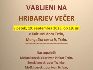 Vabilo na Hribarjev večer