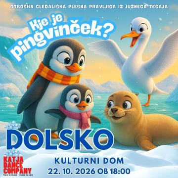 Slika za novico Občina Dol pri Ljubljani vabi na otroško predstavo »Kje je pingvinček?«