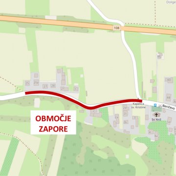 Slika za novico Popolna zapora ceste med naseljema Brinje in Beričevo