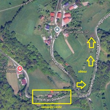 Slika za novico Zapora ceste pri Vrhu pri Dolskem