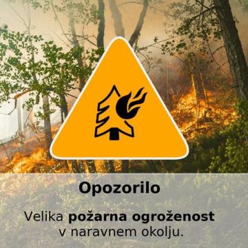 Slika za novico Velika požarna ogroženost okolja na območju celotne države