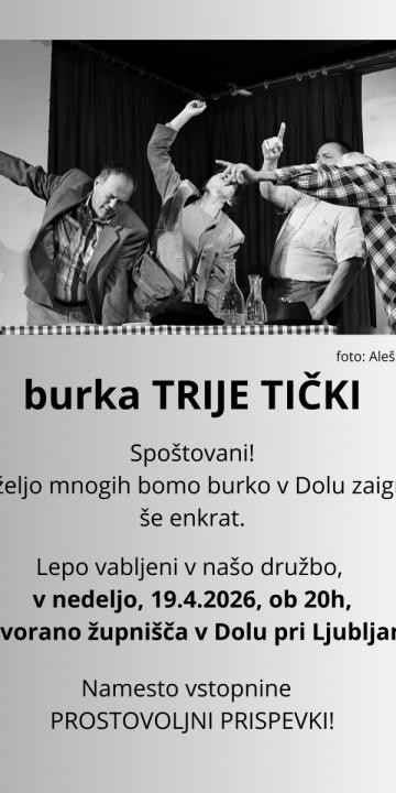 Slika za novico burka TRIJE TIČKE 