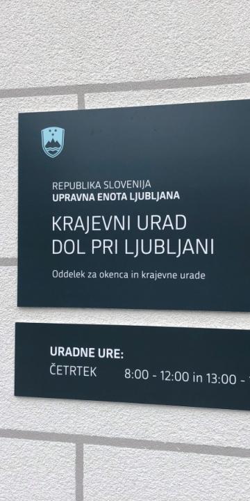 Slika za novico Krajevni urad Dol pri Ljubljani ponovno odprt od 10. septembra 2026