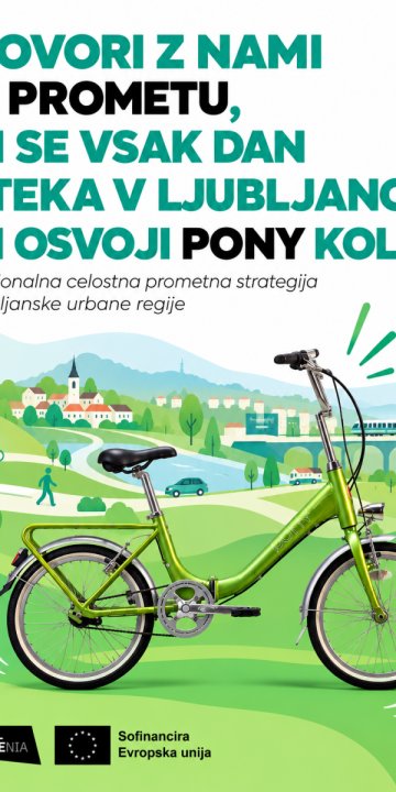 Slika za novico Prispevaj svoj pogled na promet v Ljubljanski urbani regiji in osvoji zelenega Ponyja!