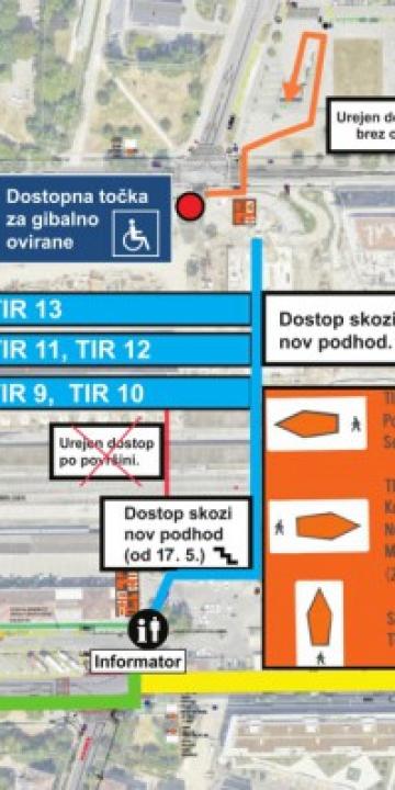Slika za novico Na postaji Železniška postaja Ljubljana spremenjen dostop na perone tudi za gibalno ovirane osebe