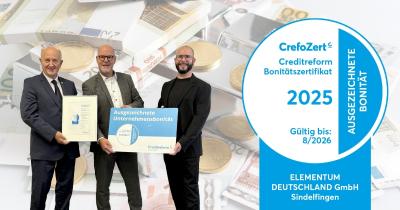 Elementum Deutschland GmbH erhält das CrefoZert von Creditreform