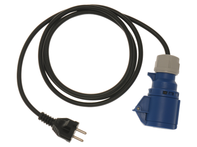 A 1418 1-phase adapter 16 A, 3 pin female / 16 A Schuko male, 2 m