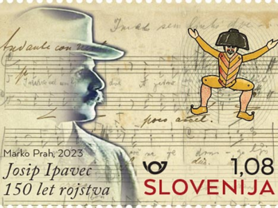 Vrednost znamke, ki je posvečena Josipu Ipavcu in njegovemu možičku, je vredna 1,08 evra. (Foto: Pošta Slovenije)  