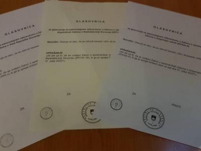 Glasovnice referendumskega trojčka. (Foto: Štajerski val)
