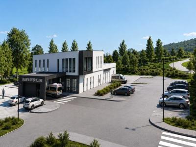 Takšen bo po idejni zasnovi podjetja Arhitekt Ernst satelitski urgentni center v Mestinju. 