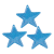 Dekorativna zvezdica z bleščicami, 4,8 cm, turkizna, 1 kos