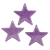 Dekorativne zvezdice z bleščicami, 4,8 cm, lila, 3 kosi