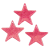 Dekorativne zvezdice z bleščicami, 4,8 cm, rdeče, 3 kosi