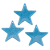 Dekorativne zvezdice z bleščicami, 4,8 cm, turkizne, 3 kosi