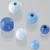 Lesene perle, modre, mešane, 25 g