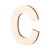 Lesena črka, C, 80 x 5 mm
