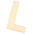 Lesena črka, L, 40 x 2 mm