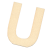Lesena črka, U, 40 x 2 mm