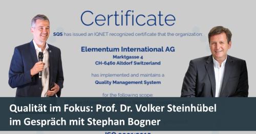Qualität im Fokus: Prof. Dr. Volker Steinhübel  im Gespräch mit Stephan Bogner