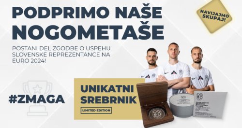 Podpri naše nogometaše na Euro 2024 z unikatnim srebrnikom