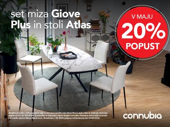 20% POPUST za mizo Giove Plus in stole Atlas