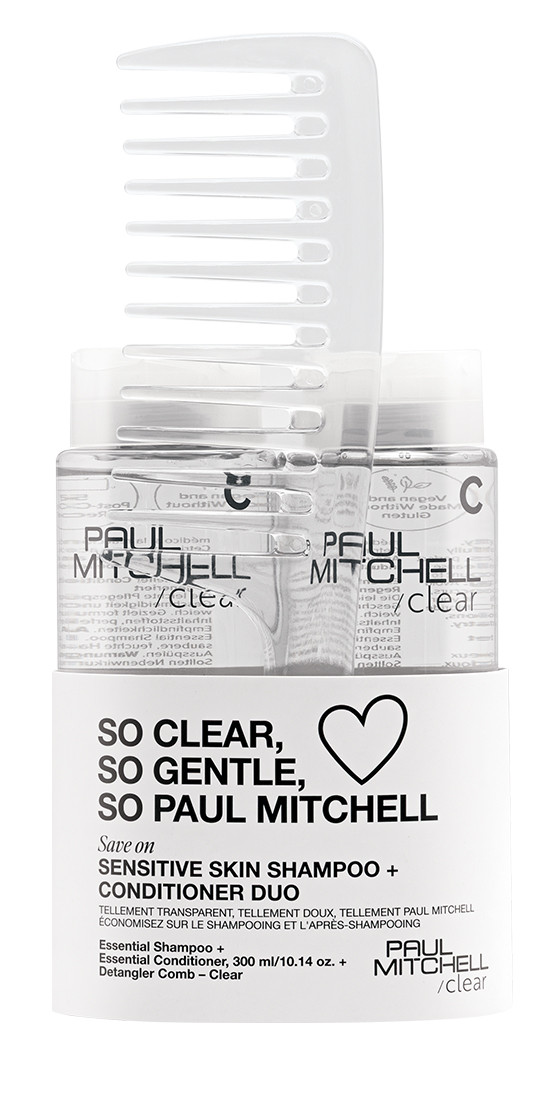 Komplet šampona in balzama za občutljivo lasišče + glavnik