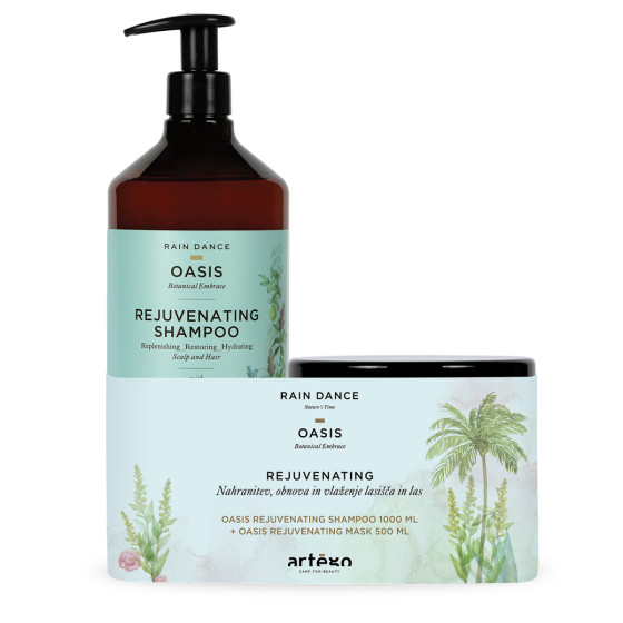 Komplet za nahranitev, obnovo in vlaženje lasišča in las vsebuje