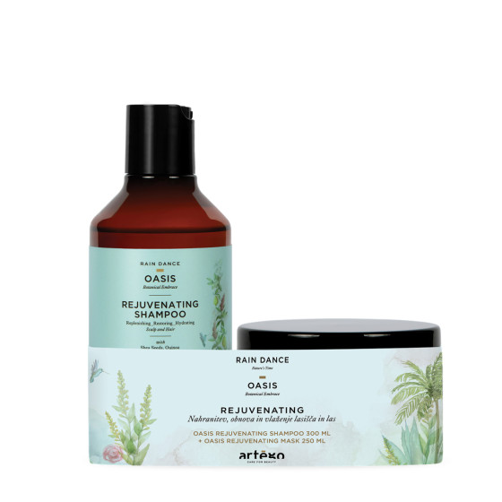 Komplet za nahranitev, obnovo in vlaženje lasišča in las vsebuje