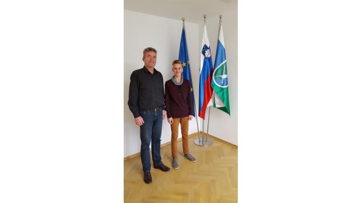 Marcel Stržinar in župan Milan Čadež