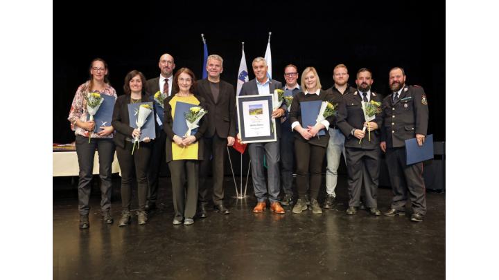 Nagrajenci občine Gorenja vas - Poljane za leto 2025. Foto: Viktor Debelak