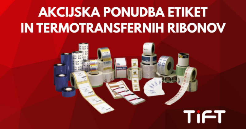 AKCIJSKA PONUDBA ETIKET IN TERMOTRANSFERNIH RIBONOV