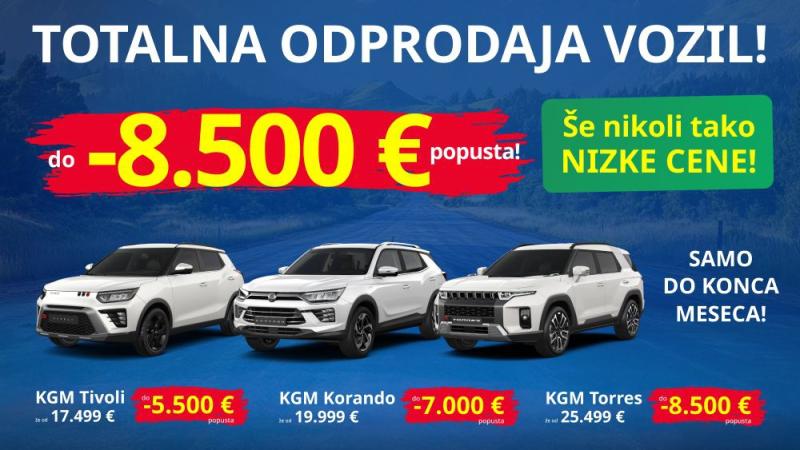 KGM Totalna odprodaja vozil