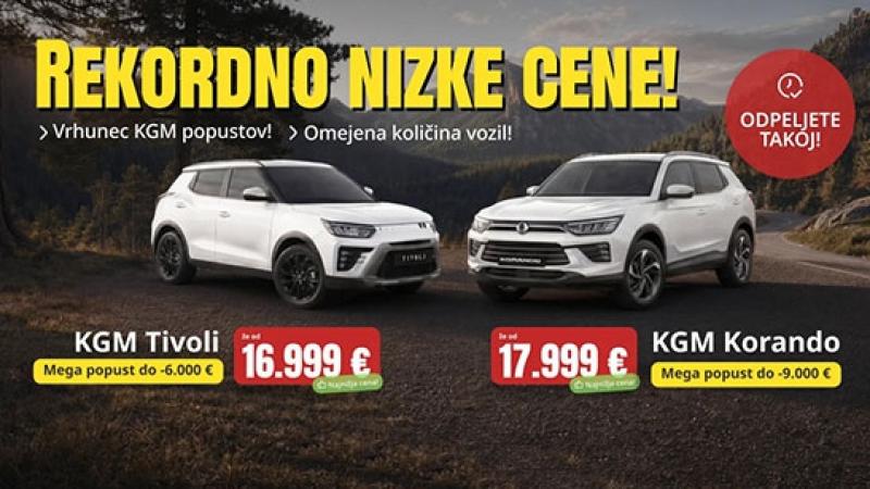 Vrhunec KGM popustov - Rekordno nizke cene