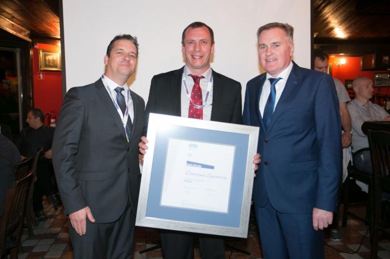 Igor Žula, predsednik SLZ, Damjan Zupančič, TPV & Logist leta 2016, dr. Bojan Rosi, predsednik Odbora za izbor Logist leta (foto Koka Press)