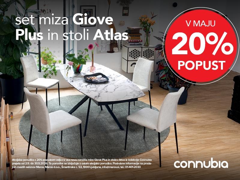 20% POPUST za mizo Giove Plus in stole Atlas