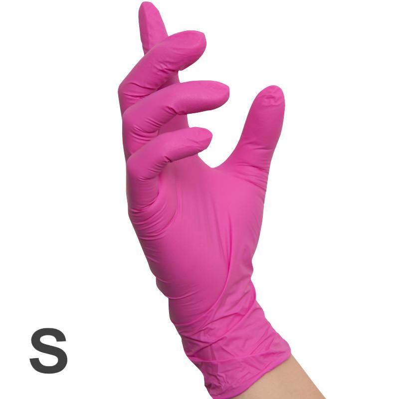 rokavice RAU nitril, X-Pink - S (6-7)