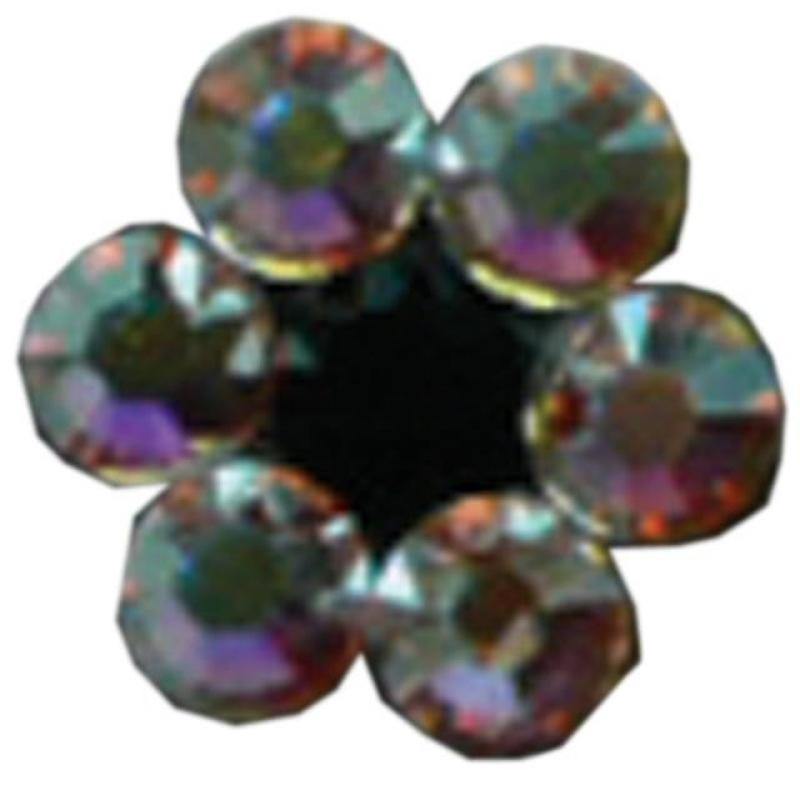 kristalna roža SS kristal AB+črn diamant