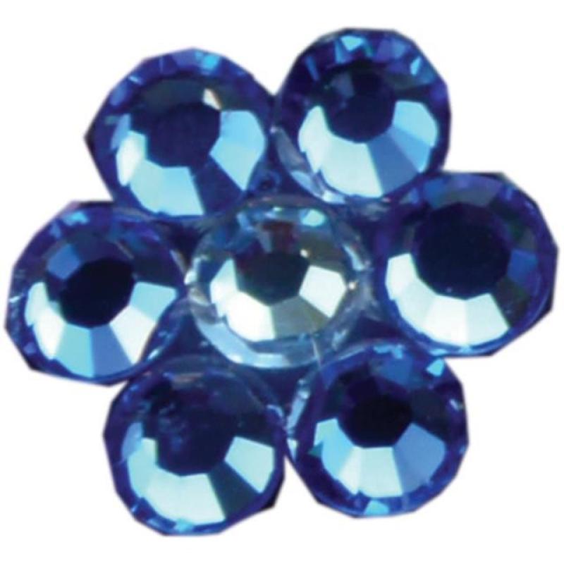kristalna roža SS safir + aquamarine