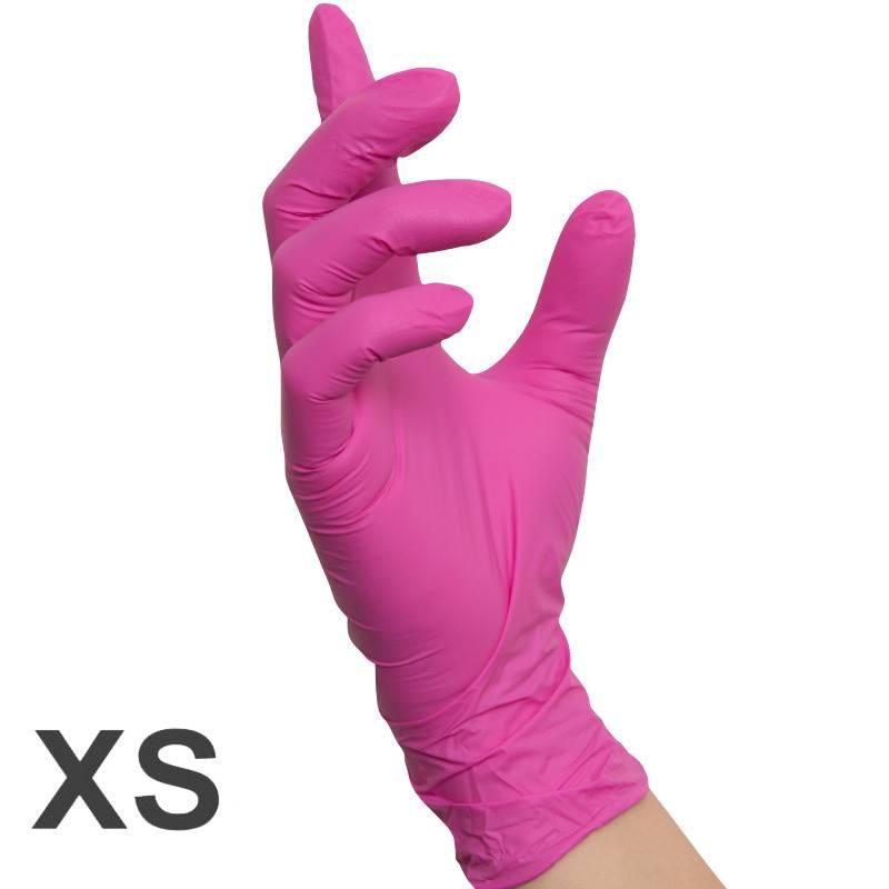 rokavice RAU nitril, X-Pink - XS (5-6)