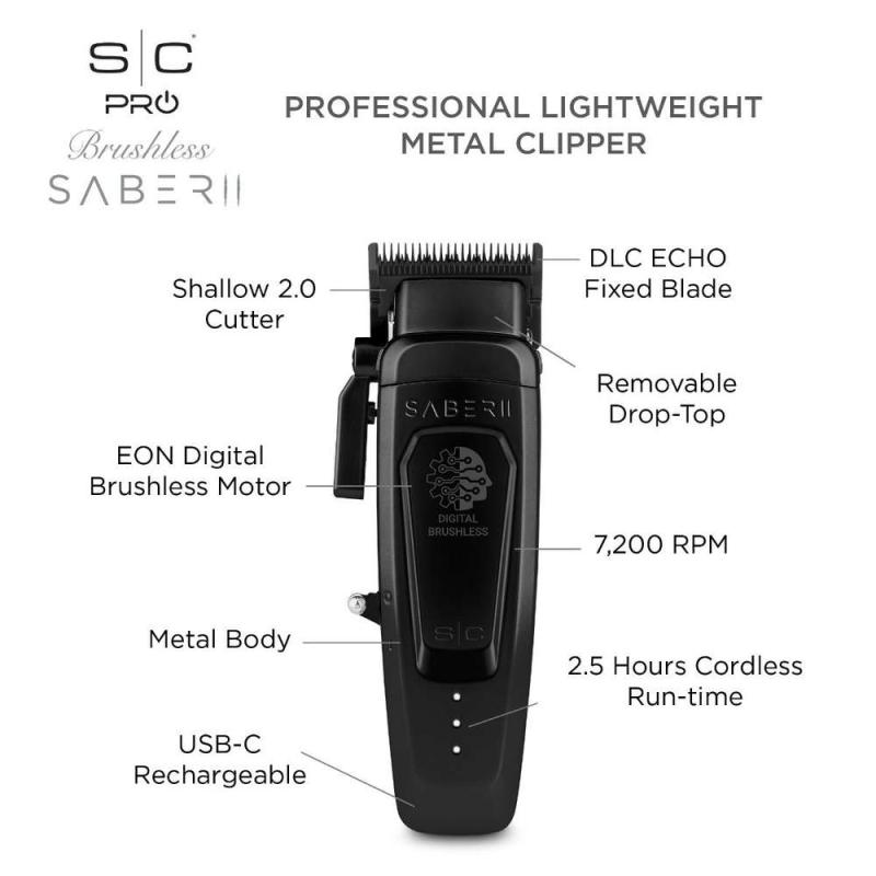 strojček STC Saber 2.0 - Clipper - Black